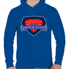 PRINTFASHION SUPER VILLANYSZERELŐ - Férfi kapucnis pulóver - Királykék