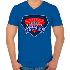 PRINTFASHION SUPERÁPOLÓ - Férfi V-nyakú póló - Királykék