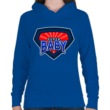 PRINTFASHION SUPERBABY - Női kapucnis pulóver - Királykék női pulóver, kardigán
