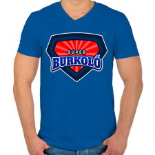 PRINTFASHION SUPERBURKOLÓ - Férfi V-nyakú póló - Királykék férfi póló