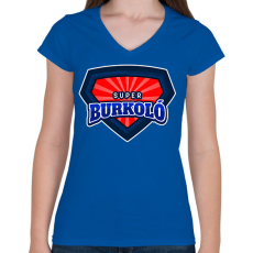 PRINTFASHION SUPERBURKOLÓ - Női V-nyakú póló - Királykék