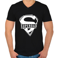 PRINTFASHION Superdad - Férfi V-nyakú póló - Fekete