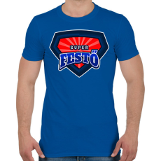 PRINTFASHION SUPERFESTŐ - Férfi póló - Királykék