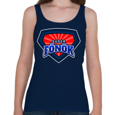 PRINTFASHION SUPERFŐNÖK - Női atléta - Sötétkék női trikó