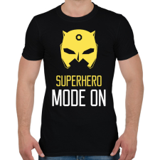 PRINTFASHION SUPERHERO MODE ON - Férfi póló - Fekete férfi póló