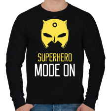 PRINTFASHION SUPERHERO MODE ON - Férfi pulóver - Fekete férfi pulóver, kardigán