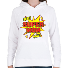 PRINTFASHION Supermom - Női kapucnis pulóver - Fehér