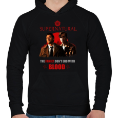 PRINTFASHION supernatural castial and jack - Férfi kapucnis pulóver - Fekete