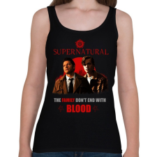 PRINTFASHION supernatural castial and jack - Női atléta - Fekete női trikó