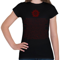 PRINTFASHION supernatural demoniac text red - Női póló - Fekete