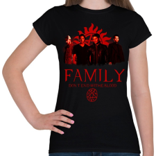 PRINTFASHION SUPERNATURAL FAMILY RED - Női póló - Fekete női póló