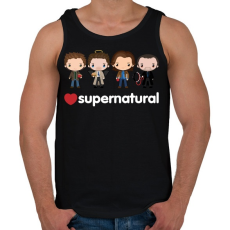 PRINTFASHION Supernatural - Férfi atléta - Fekete