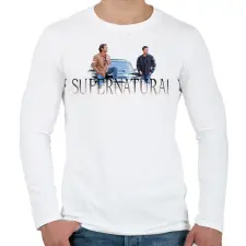 PRINTFASHION Supernatural - Férfi hosszú ujjú póló - Fehér férfi póló