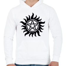 PRINTFASHION Supernatural - Férfi kapucnis pulóver - Fehér férfi pulóver, kardigán