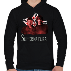 PRINTFASHION supernatural - Férfi kapucnis pulóver - Fekete