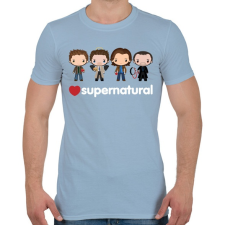 PRINTFASHION Supernatural - Férfi póló - Világoskék férfi póló