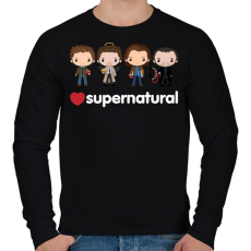PRINTFASHION Supernatural - Férfi pulóver - Fekete