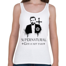 PRINTFASHION SUPERNATURAL GOD IS NOT FAIR - Női atléta - Fehér női felső