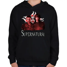 PRINTFASHION supernatural - Gyerek kapucnis pulóver - Fekete