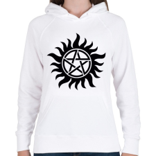 PRINTFASHION Supernatural - Női kapucnis pulóver - Fehér női pulóver, kardigán