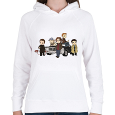 PRINTFASHION Supernatural - Odaát - Női kapucnis pulóver - Fehér