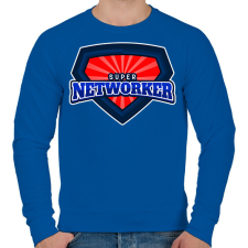 PRINTFASHION SUPERNETWORKER - Férfi pulóver - Királykék férfi pulóver, kardigán