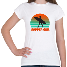 PRINTFASHION SUPPER GIRL - Női póló - Fehér női póló