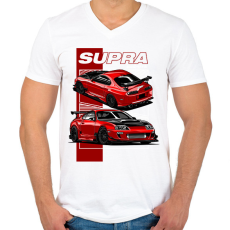 PRINTFASHION SUPRA PANEL - Férfi V-nyakú póló - Fehér