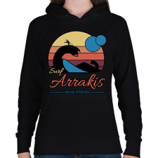 PRINTFASHION Surf Arrakis - Női kapucnis pulóver - Fekete női pulóver, kardigán