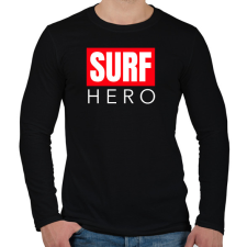 PRINTFASHION SURF HERO - Férfi hosszú ujjú póló - Fekete férfi póló