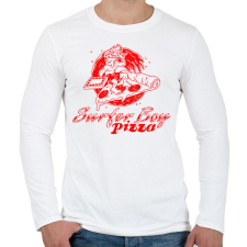 PRINTFASHION Surfer Boy Pizza - Férfi hosszú ujjú póló - Fehér férfi póló