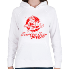 PRINTFASHION Surfer Boy Pizza - Női kapucnis pulóver - Fehér női pulóver, kardigán