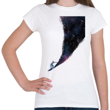 PRINTFASHION Surfing the universe - Női póló - Fehér női póló