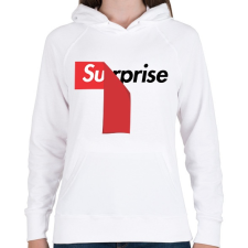 PRINTFASHION Surprise - Női kapucnis pulóver - Fehér női pulóver, kardigán