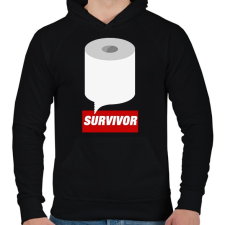 PRINTFASHION Survivor - Férfi kapucnis pulóver - Fekete férfi pulóver, kardigán