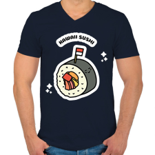 PRINTFASHION sushi1 - Férfi V-nyakú póló - Sötétkék férfi póló