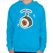 PRINTFASHION sushi1 - Gyerek kapucnis pulóver - Azúrkék gyerek pulóver, kardigán