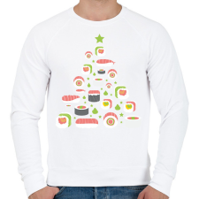 PRINTFASHION Sushi fenyőfa - Férfi pulóver - Fehér férfi pulóver, kardigán