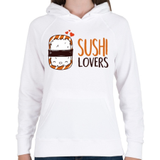 PRINTFASHION Sushi imádók - Női kapucnis pulóver - Fehér női pulóver, kardigán