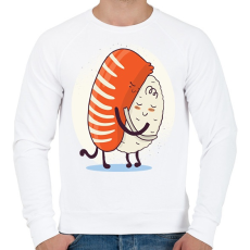 PRINTFASHION Sushi LOVE - Férfi pulóver - Fehér