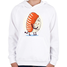 PRINTFASHION Sushi LOVE - Gyerek kapucnis pulóver - Fehér gyerek pulóver, kardigán