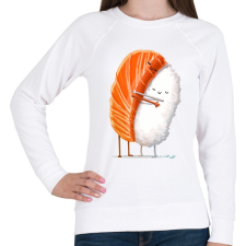 PRINTFASHION Sushi lover - Női pulóver - Fehér női pulóver, kardigán