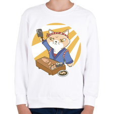 PRINTFASHION Sushi mester - Gyerek pulóver - Fehér gyerek pulóver, kardigán