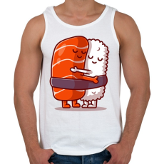 PRINTFASHION Sushi ölelés - Férfi atléta - Fehér