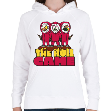 PRINTFASHION Sushi Squid Game - Női kapucnis pulóver - Fehér