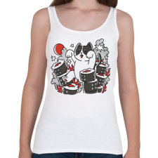 PRINTFASHION Sushi vs cica - Női atléta - Fehér női trikó