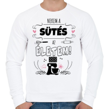 PRINTFASHION Sütés az életem - Férfi pulóver - Fehér férfi pulóver, kardigán