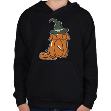 PRINTFASHION sütőtök nyuszi - Gyerek kapucnis pulóver - Fekete gyerek pulóver, kardigán
