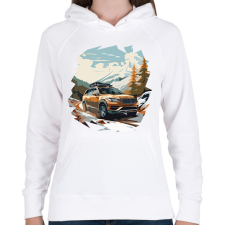 PRINTFASHION SUV a hegyekben - Női kapucnis pulóver - Fehér női pulóver, kardigán