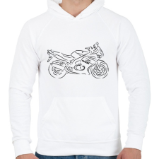 PRINTFASHION suzuki.gs500f - Férfi kapucnis pulóver - Fehér férfi pulóver, kardigán